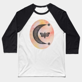 Tie dye dotwork moon Baseball T-Shirt